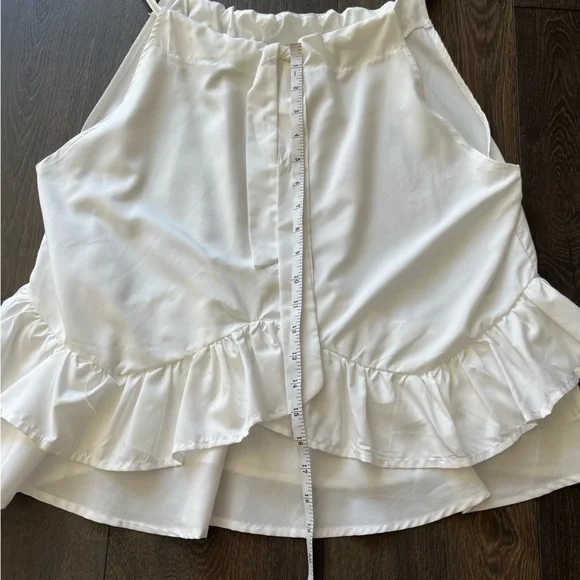 NWOT White Ruffled Tank Top - Picture 7 of 10